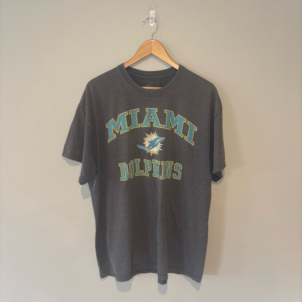 MAJESTIC Miami Dolphins Men’s Grey Short Sleeve T‎ Shirt XL or 2XL